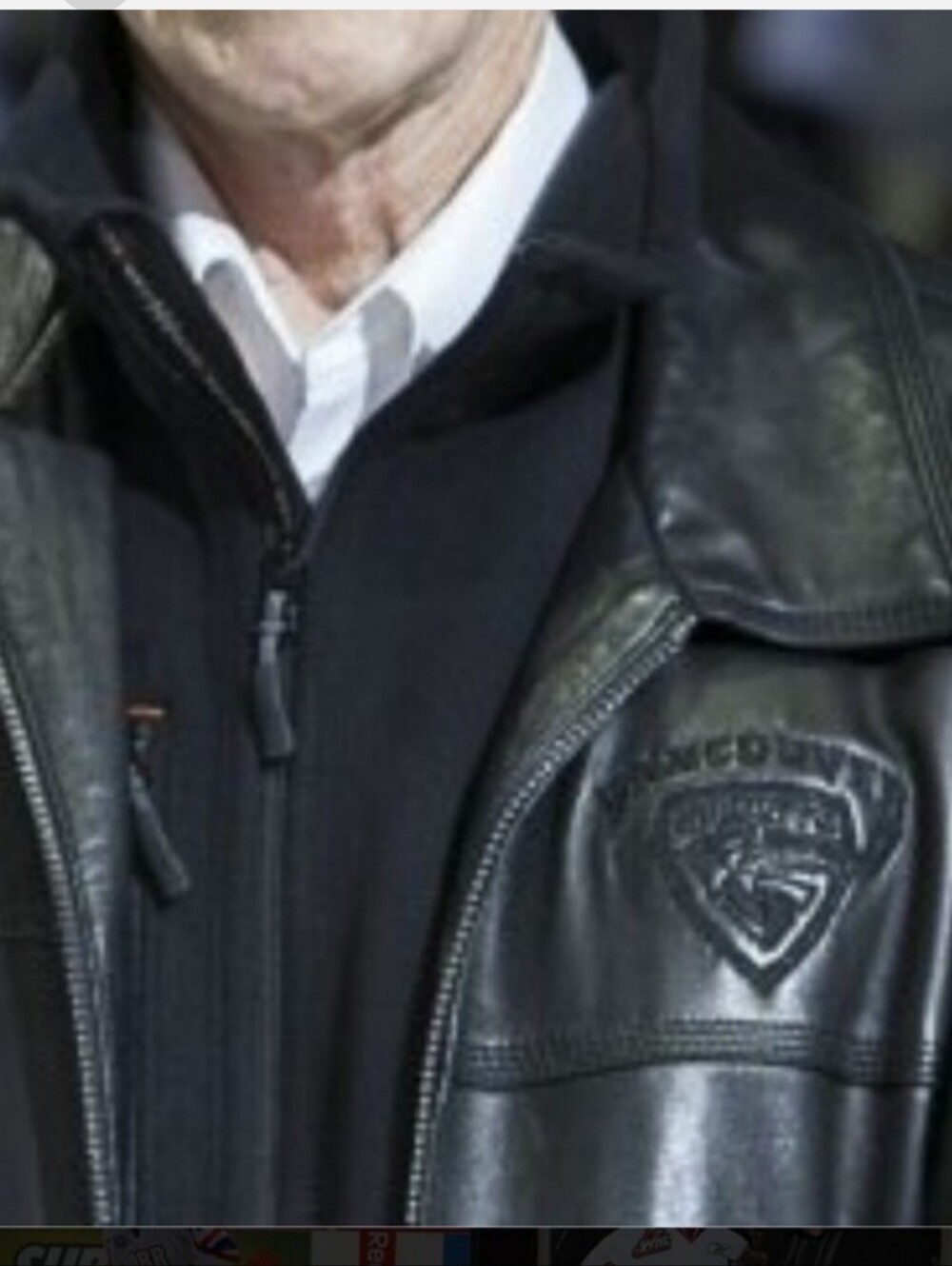 Vancouver Giants Men's Black Leather Bomber Jacket Embossed